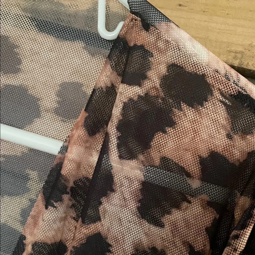 Leopard Print Kimono with Pink Floral Accents
